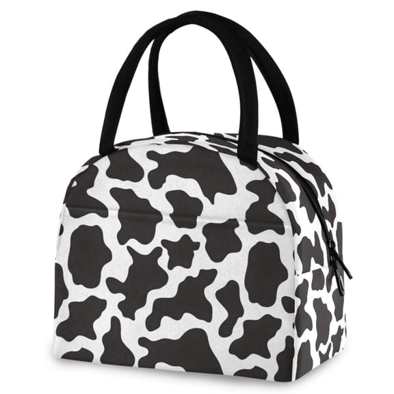 ALAZA Cow Print Insulated Lunch Box Reusable Cooler Tote Bag Work Office Picnic