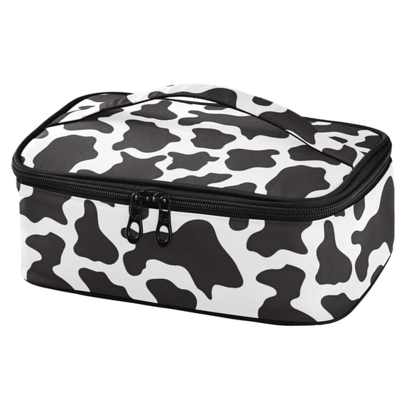 ALAZA Cow Print Lunch Box Insulated Cooler Tote Bag Reusable School Picnic Travel Office