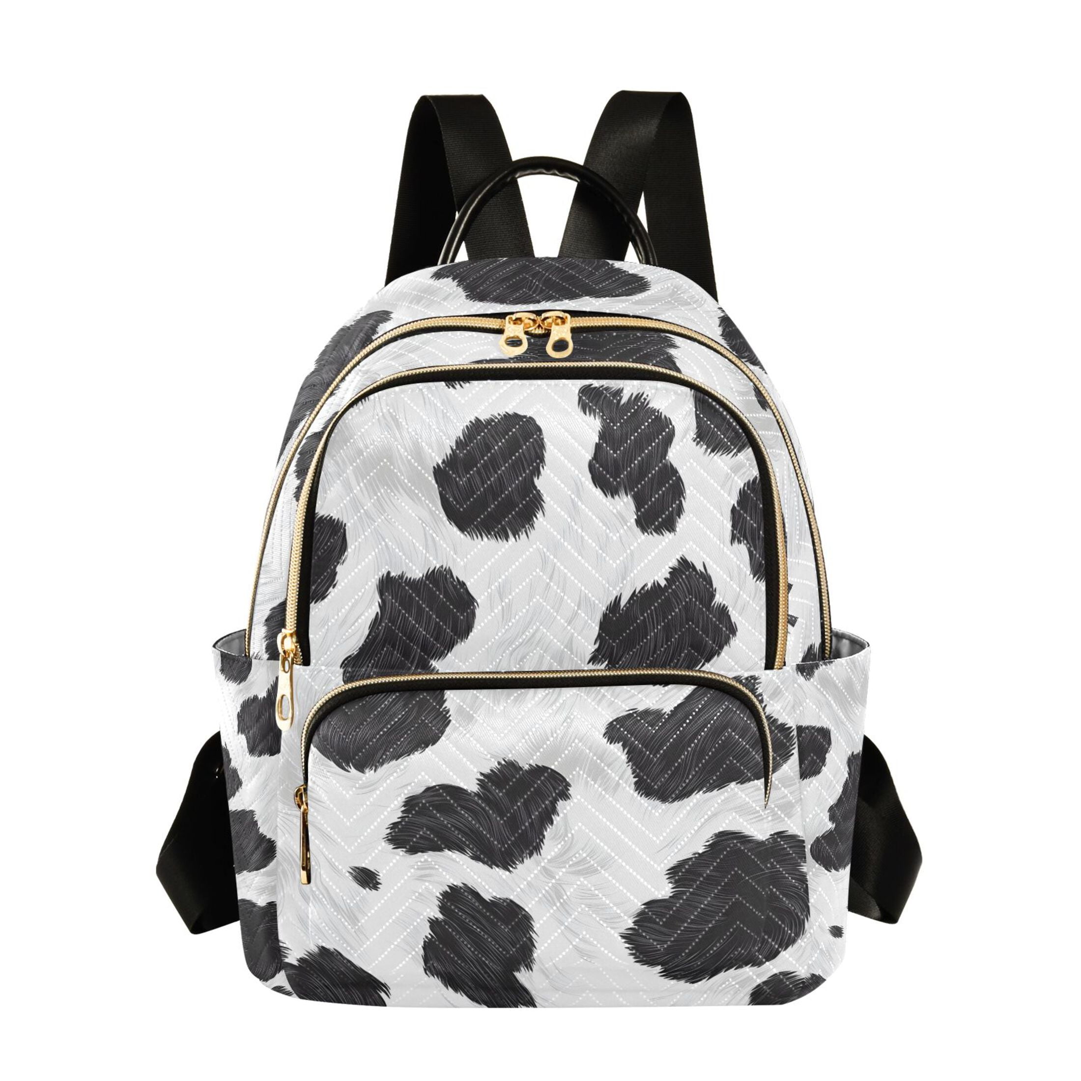 ALAZA Cow Print Womens Travel Laptop Backpack Large Daypack Ladies Shoulder Bags S