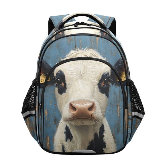 ALAZA Cow on Wood School Backpack Elementary Bag Bookbag Travel Rucksack