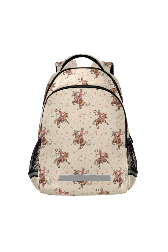 Cowboys Riding Backpack Elementary School Bag Bookbag Travel Rucksack