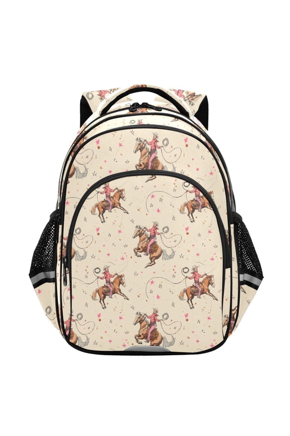 Cowboys Riding School Backpack Elementary Bag Student Bookbag Travel Rucksack