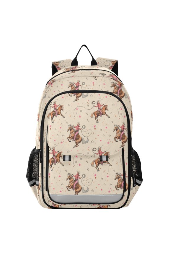 Cowboys Riding School Laptop Backpack Travel Bag Casual Student Bookbag Rucksack