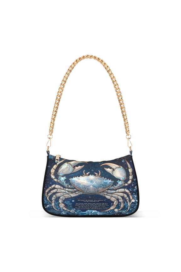 Crab at Night Women's Chain Shoulder Bag Hobo Handbag Tote Crossbody Purse