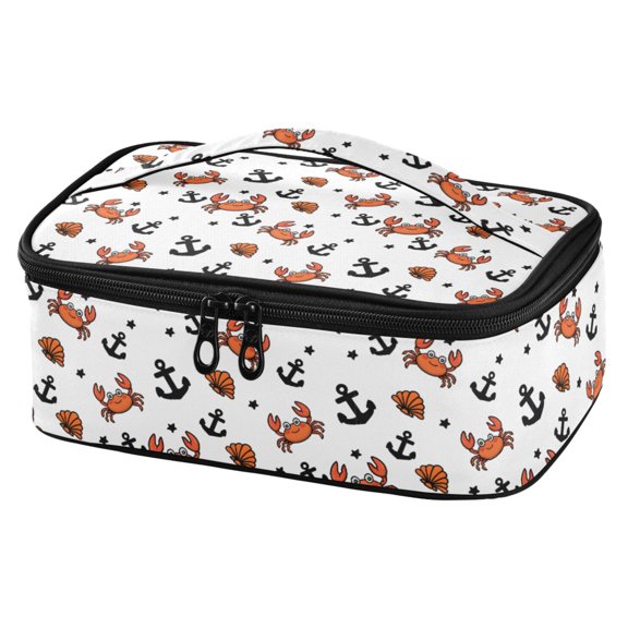 ALAZA Crabs Seashells Anchors Lunch Box Insulated Cooler Tote Bag Reusable School Picnic Travel Office