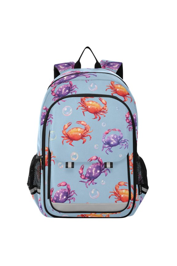 Crabs and Bubbles Laptop Backpack Purse Travel Bag Casual School Bookbag Rucksack for Women Men