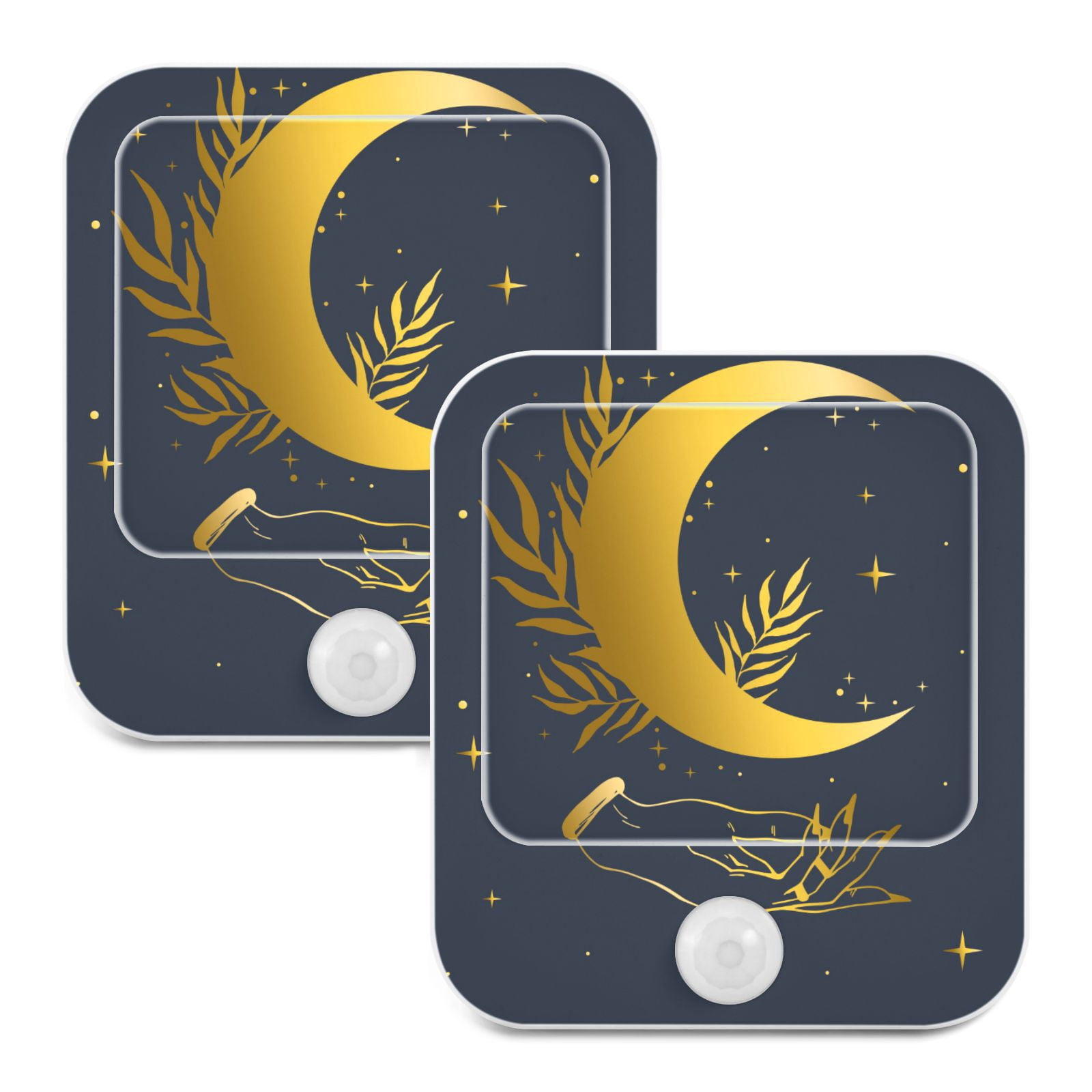 ALAZA Sun Moon Boho Car Seat Covers Front Set (2 Pcs) - Astrology Cosmos Print, Stretchy With Organizer Pocket