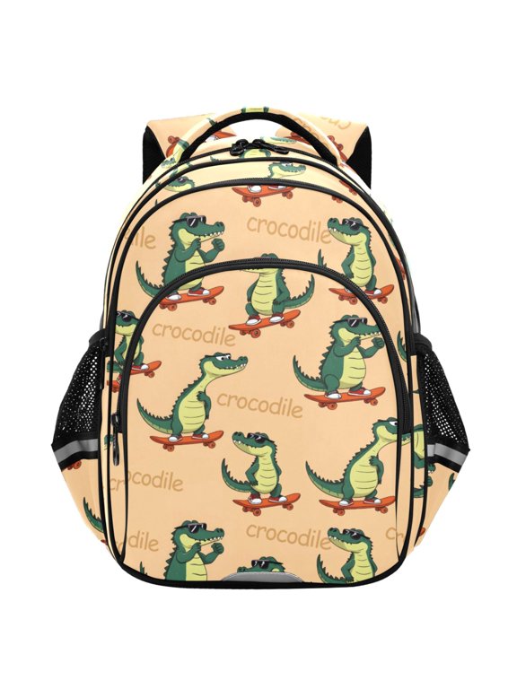 Crocodile Skating School Backpack Elementary Bag Student Bookbag Travel Rucksack