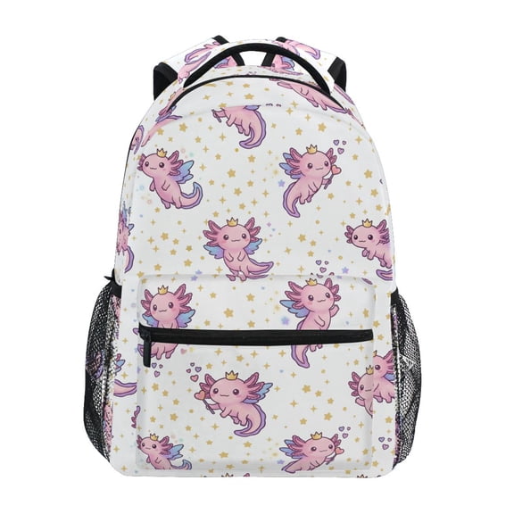 ALAZA Crown Axolotl Pattern School Backpack Elementary Bookbag Laptop Bags Travel Daypack