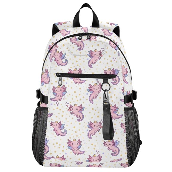 ALAZA Crown Axolotl Pattern School Backpack Travel Laptop Bag College Bookbag Casual Daypack for Women Men