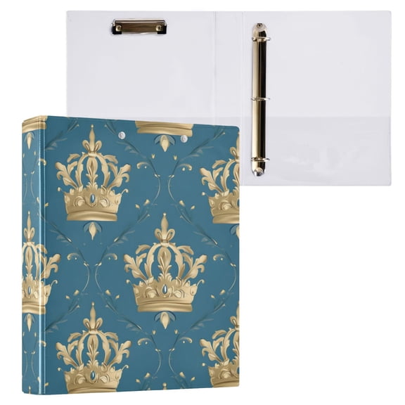 ALAZA Crown on Bohemia Hardcover 3 Ring Binder 1.5" Round Rings Interior Pockets Binders Organizer 1 Pack
