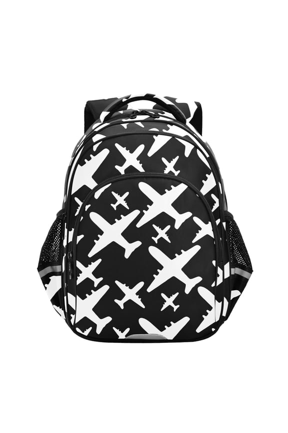 Cute Airplane Pattern School Backpack Elementary Bag Bookbag Travel Rucksack