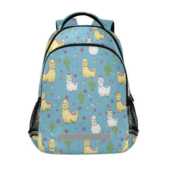 ALAZA Cute Alpacas Cactus Backpack Elementary School Bag Bookbag Travel Rucksack