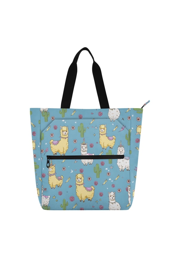 Cute Alpacas Cactus School Book Bag Kids Tote Bags Handbag