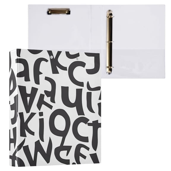 ALAZA Cute Alphabets Hardcover 3 Ring Binder 1.5" Round Rings Interior Pockets Binders Organizer 1 Pack
