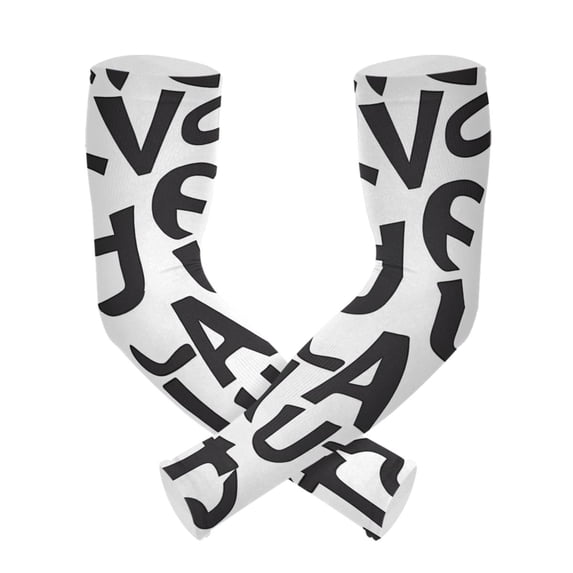 ALAZA Cute Alphabets UV Sun Protection Arm Sleeves UPF 50+ Compression Cooling Sleeve 1 Pair
