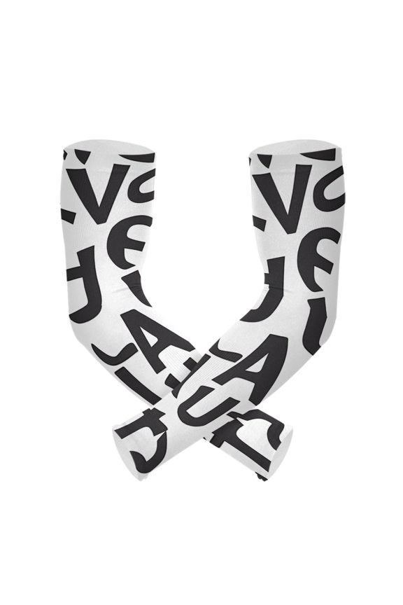 Cute Alphabets UV Sun Protection Arm Sleeves UPF 50+ Compression Cooling Sleeve 1 Pair