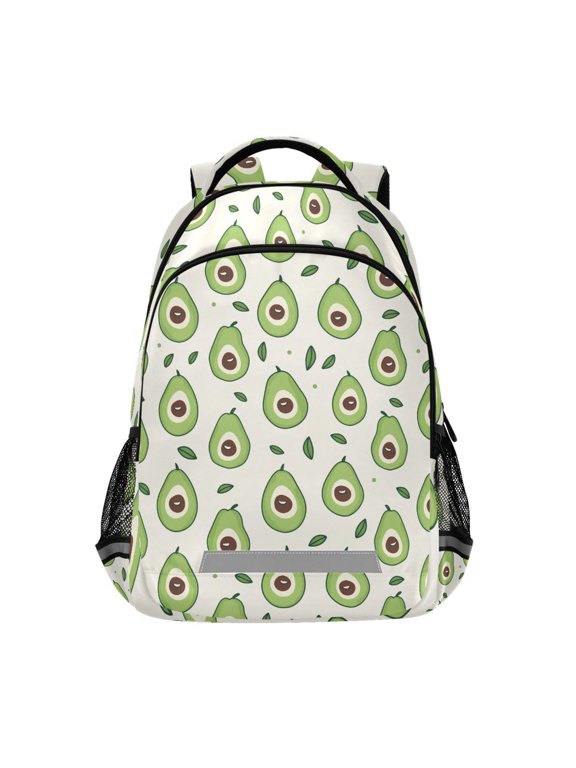 Cute Avocado Leaves Backpack Elementary School Bag Bookbag Travel Rucksack