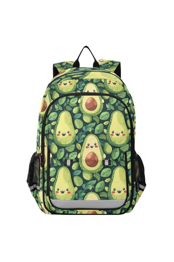 Cute Avocado and Leaves Laptop Backpack Purse Travel Bag Casual School Bookbag Rucksack for Women Men