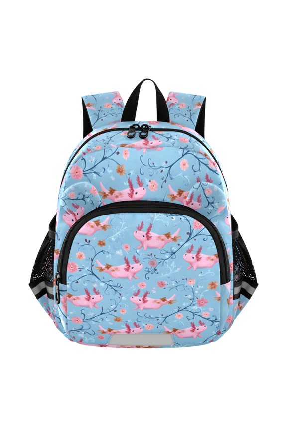 Cute Axolotls Blue Mini Backpack School Bookbag Age 3-7 Medium