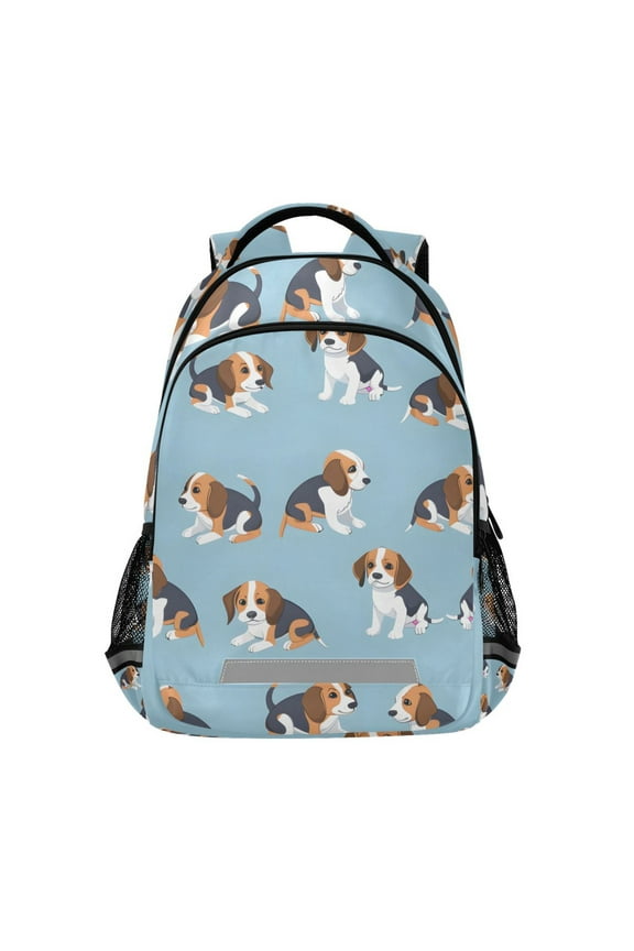 Cute Beagle Dogs Backpack Elementary School Bag Bookbag Travel Rucksack