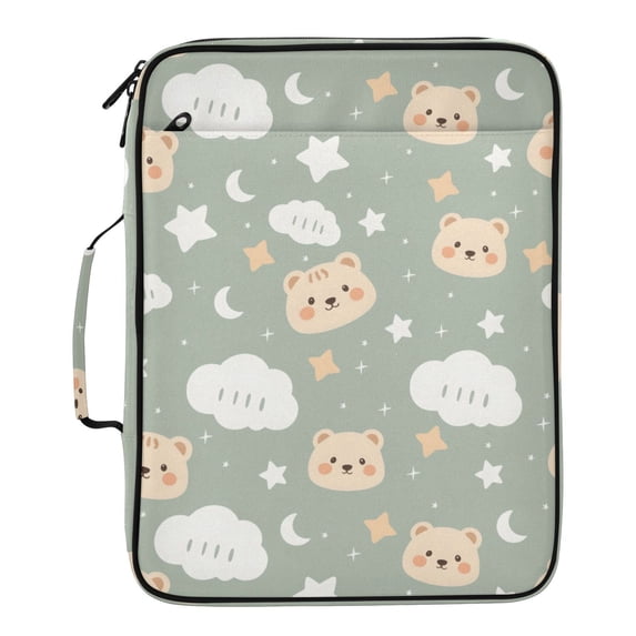 ALAZA Cute Bear Cloudy Pattern Expanding Accordion File Folder 3 Ring ...