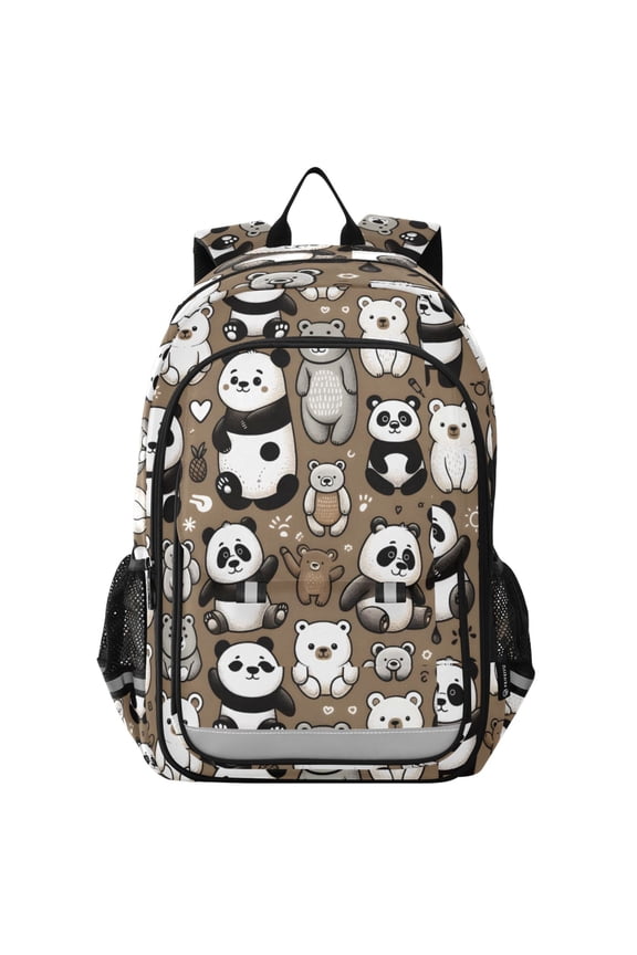Cute Bear Panda Laptop Backpack Purse Travel Bag Casual School Bookbag Rucksack for Women Men