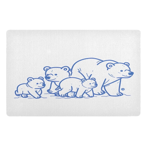 ALAZA Cute Bears Door Mat Outdoor Indoor Entrance Low Profile Floor Rugs 32"x20"