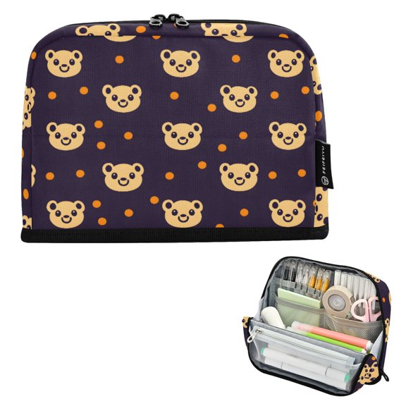 ALAZA Cute Bears Dots Pencil Case Pen Pouch Bag Large Capacity Organizer