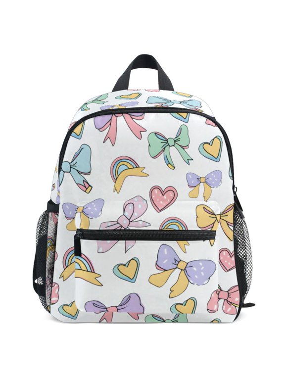 Cute Bows Pattern Kids Backpack for Preschool Kindergarten Toddler Bags