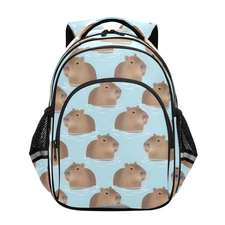 ALAZA Cute Capybara Blue School Backpack Elementary Bag Bookbag Travel Rucksack