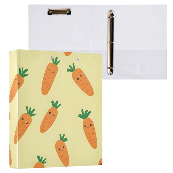 ALAZA Cute Carrot Hardcover 3 Ring Binder 1.5" Round Rings Interior Pockets Binders Organizer 1 Pack