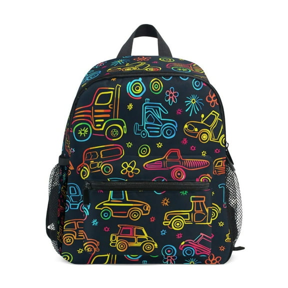 ALAZA Cute Cartoon Car School Backpack Small Bookbag Mini Bags