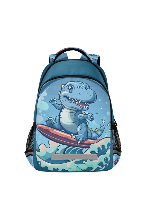 Cute Cartoon Dinosaur Skate Backpack Elementary School Bag Bookbag Travel Rucksack