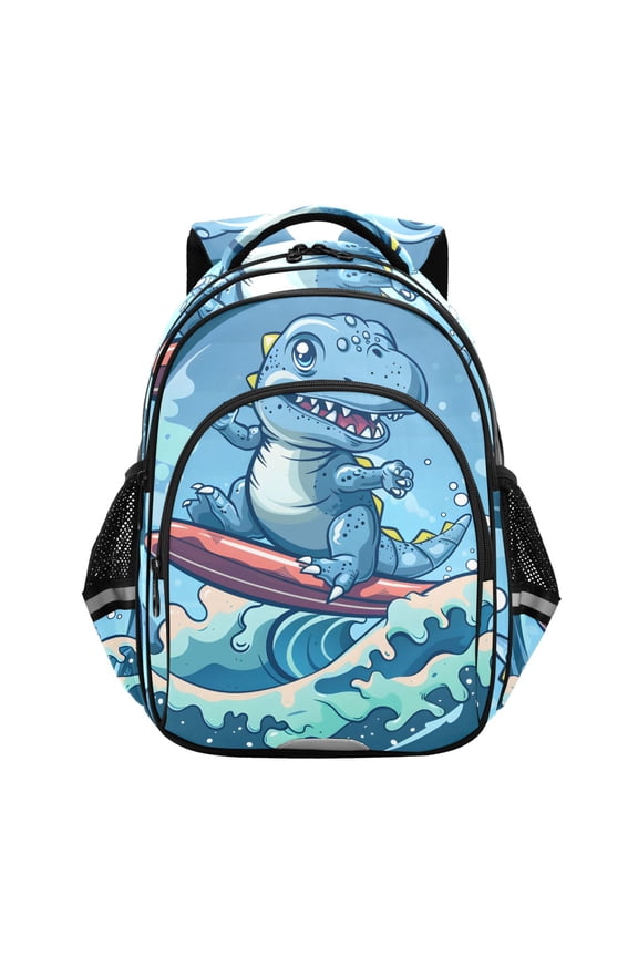Cute Cartoon Dinosaur Skate School Backpack Elementary Bag Bookbag Travel Rucksack