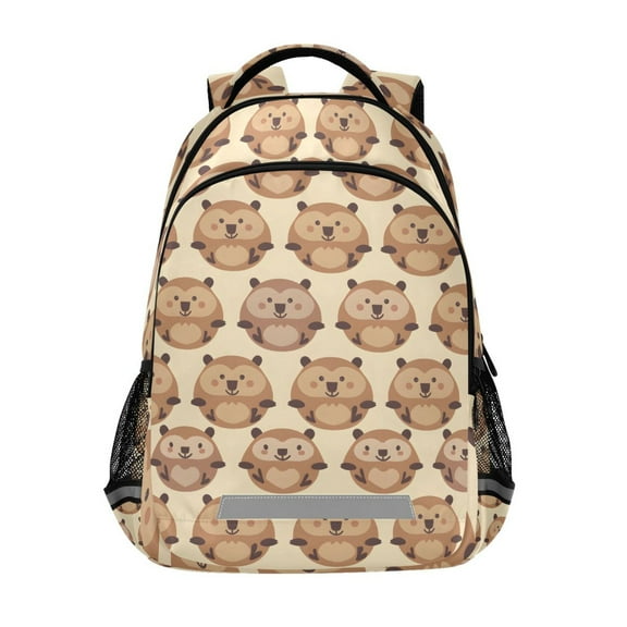 ALAZA Cute Cartoon Groundhog Backpack Elementary School Bag Bookbag Travel Rucksack