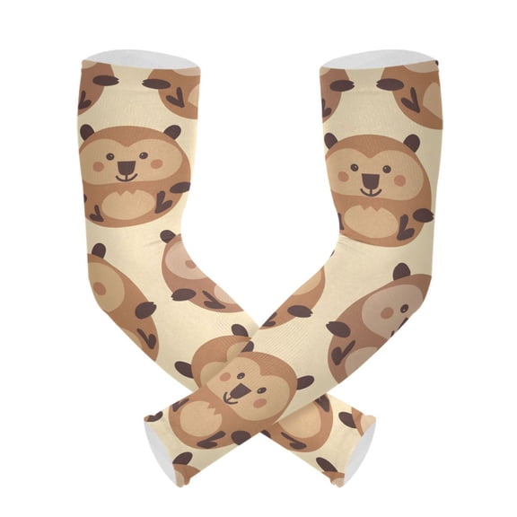ALAZA Cute Cartoon Groundhog UV Sun Protection Arm Sleeves UPF 50+ Compression Cooling Sleeve 1 Pair