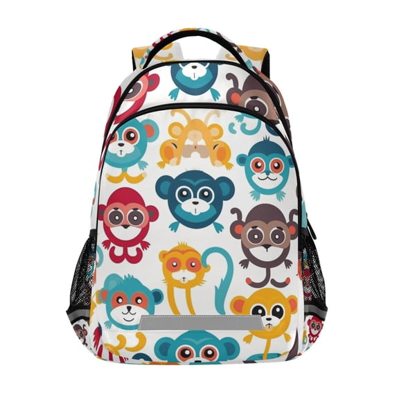 ALAZA Cute Cartoon Monkey Backpack Elementary School Bag Bookbag Travel Rucksack