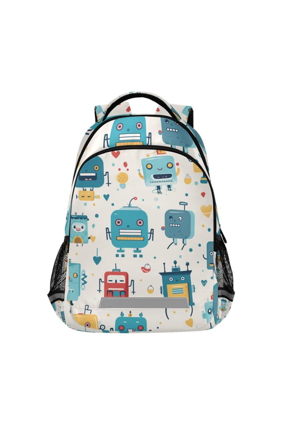 Cute Cartoon Robots Backpack Elementary School Bag Bookbag Travel Rucksack