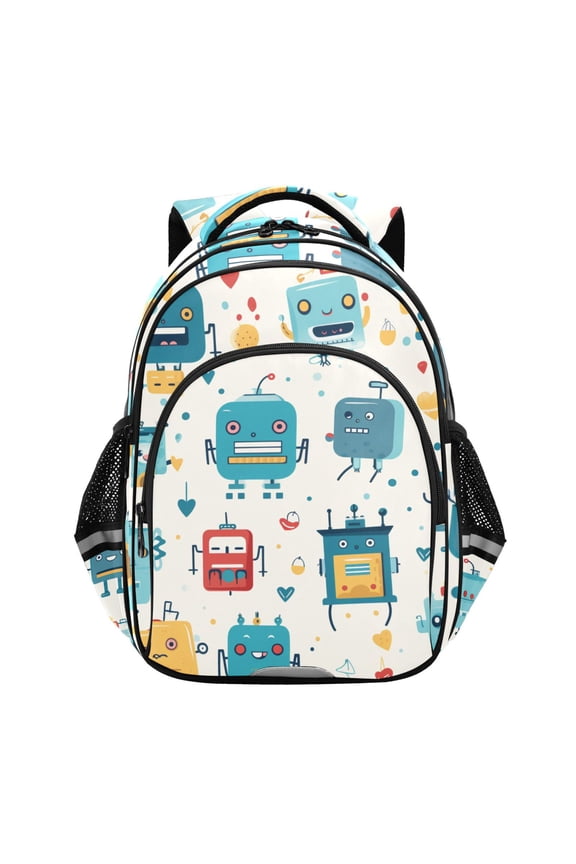 Cute Cartoon Robots School Backpack Elementary Bag Bookbag Travel Rucksack