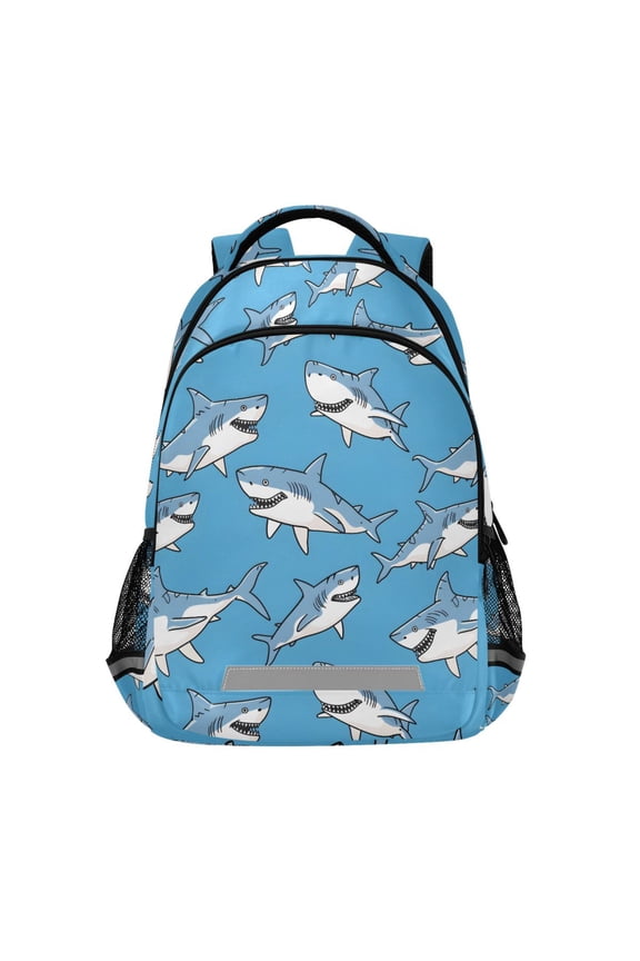 Cute Cartoon Sharks Backpack Elementary School Bag Bookbag Travel Rucksack
