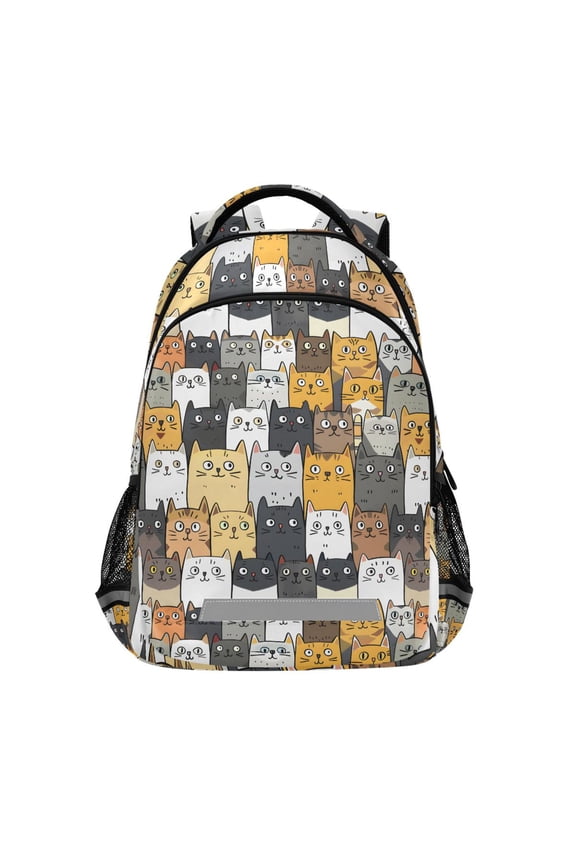 Cute Cat Face Backpack Elementary School Bag Bookbag Travel Rucksack