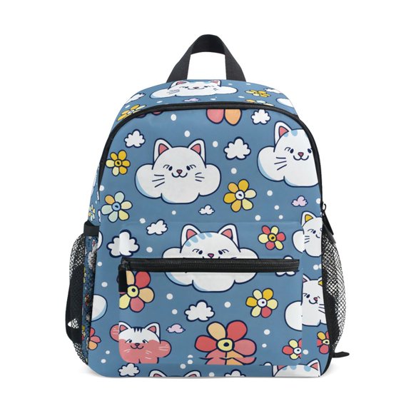 ALAZA Cute Cat Face Flower School Backpack Small Bookbag Mini Bags