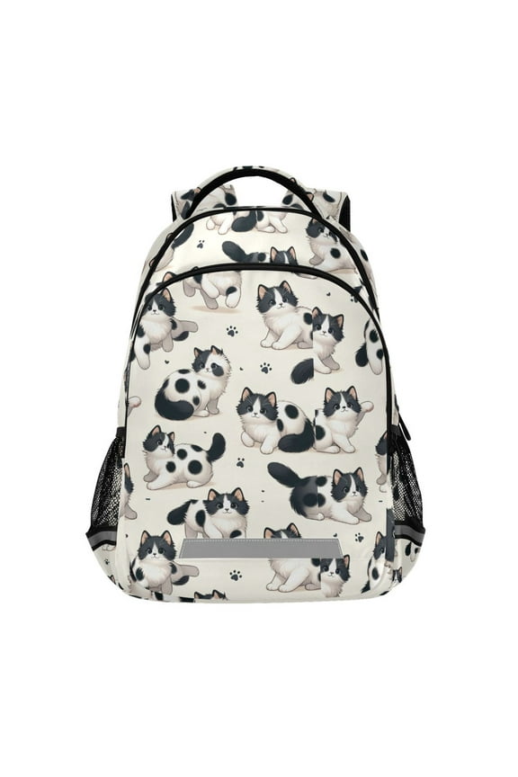 Cute Cat Footprint Backpack Elementary School Bag Bookbag Travel Rucksack