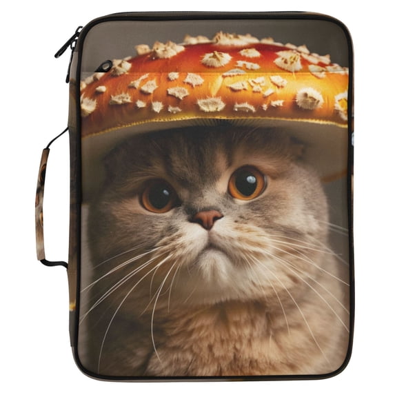 ALAZA Cute Cat Wear Mushroom Hat Pattern Expanding Accordion File ...