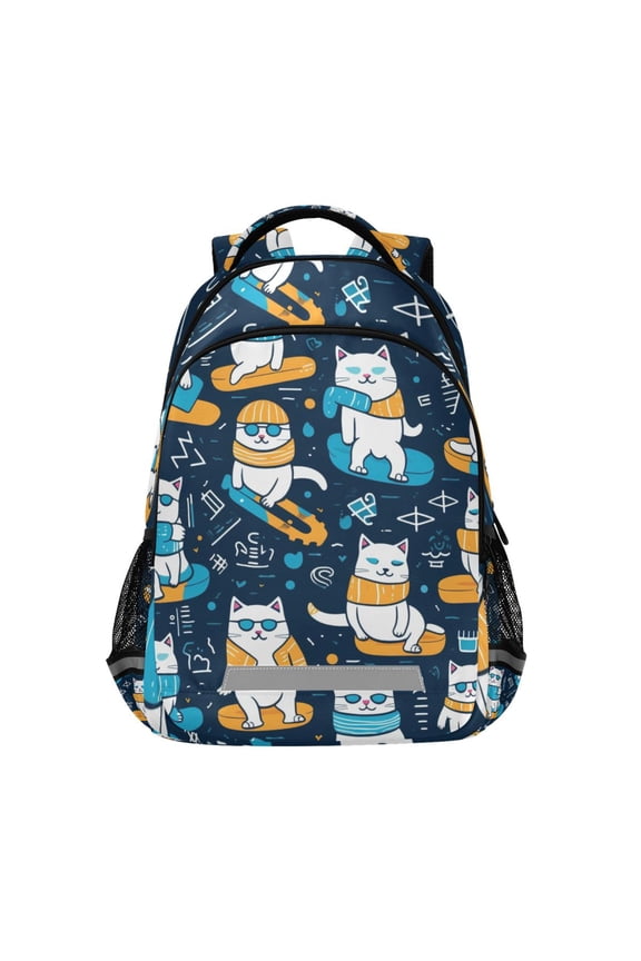 Cute Cats Dancing Backpack Elementary School Bag Bookbag Travel Rucksack