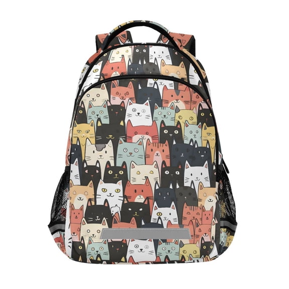 ALAZA Cute Cats Face Backpack Elementary School Bag Bookbag Travel Rucksack
