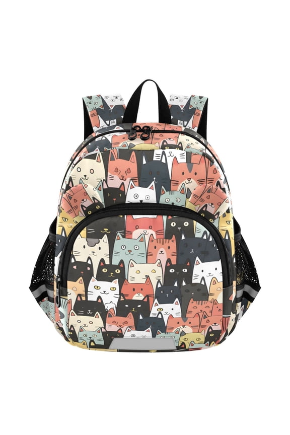 Cute Cats Face Mini Backpack School Bookbag Age 3-7 Medium