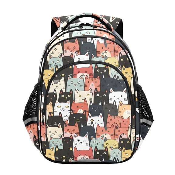 ALAZA Cute Cats Face School Backpack Elementary Bag Bookbag Travel Rucksack