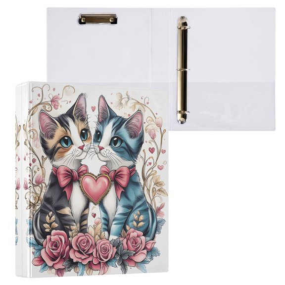 ALAZA Cute Cats Hardcover 3 Ring Binder 1.5" D-Rings with Interior Pockets Binders School 1 PC